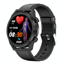 1.39 Inch Ips Screen Ip67 Waterproof Leather Band Smart Watch Support Body Temperature Monitoring / Ecg - Black