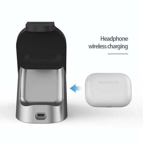 3 In 1 Wireless Charger For Iphone Apple Watch Airpods & Android Black