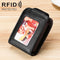 Women Vertical Cowhide Leather Rfid Wallet - Black