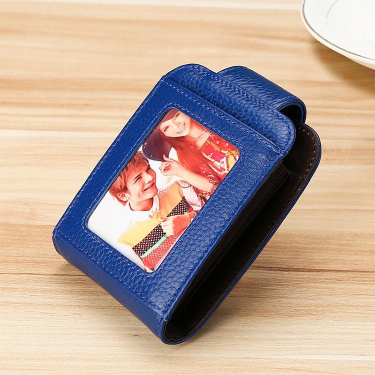 Women Vertical Cowhide Leather Rfid Wallet - Black