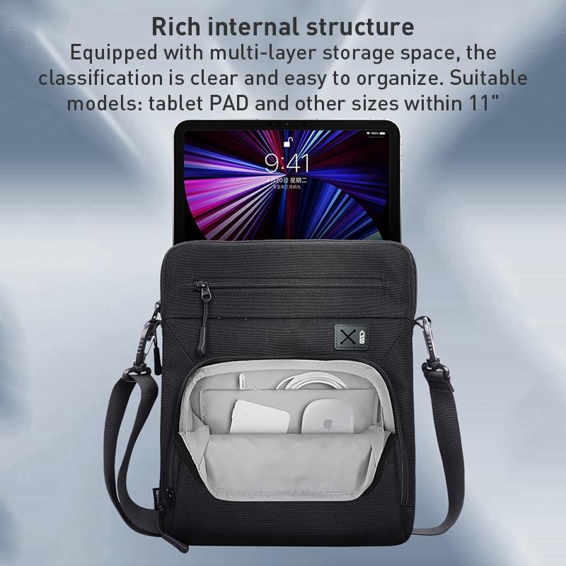 11 Inch Men Multifunctional Shoulder Bag Black