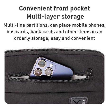 11 Inch Men Multifunctional Shoulder Bag Black