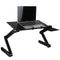 Adjustable Foldable Laptop Stand with Fans & Mouse Pad - Portable Aluminum - Black