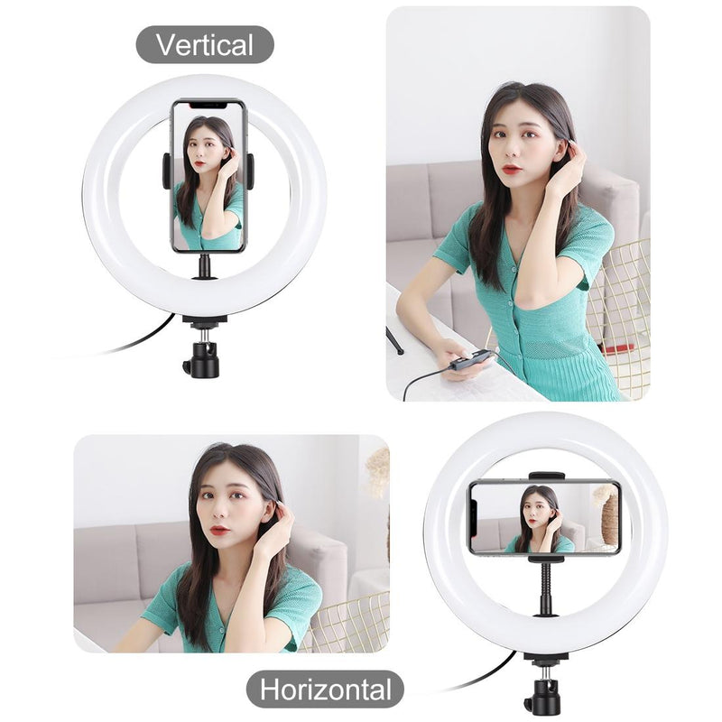 7.9 Led Ring Light With Usb 3 Modes Dual Colour Phone Clamp