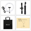 11.8 Led Ring Light Kit with Tripod & Dual Phone Brackets - 3 Modes Dual Colour Temperature Curved Surface Type-c - Black