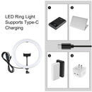 11.8 Led Ring Light Kit with Tripod & Dual Phone Brackets - 3 Modes Dual Colour Temperature Curved Surface Type-c - Black