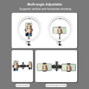 11.8 Led Ring Light Kit with Tripod & Dual Phone Brackets - 3 Modes Dual Colour Temperature Curved Surface Type-c - Black