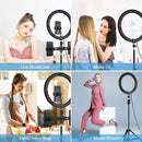 11.8 Led Ring Light Kit with Tripod & Dual Phone Brackets - 3 Modes Dual Colour Temperature Curved Surface Type-c - Black