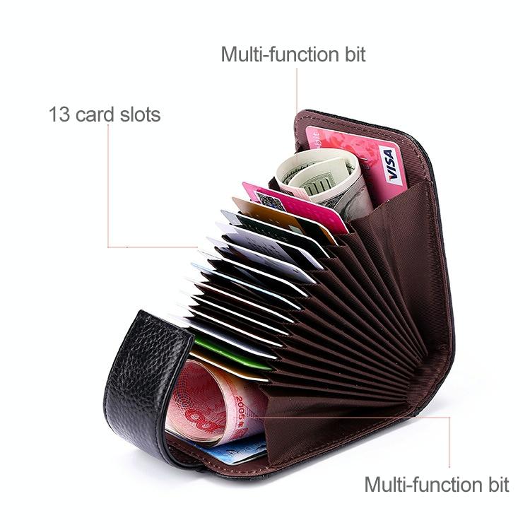Women Vertical Cowhide Leather Rfid Wallet - Sapphire Blue