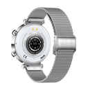 Women Smart Watch With Bt Call Health Tracking And Sos - Compact And Stylish - Silver Steel Band