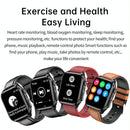 1.96 Inch Ip67 Waterproof Silicone Band Smart Watch Supports Ecg / Remote Families Care / Bluetooth Call / Body Temperature Monitoring - Blue