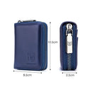 Men'S Leather Card Holder Casual Driver License Wallet - Dark Blue