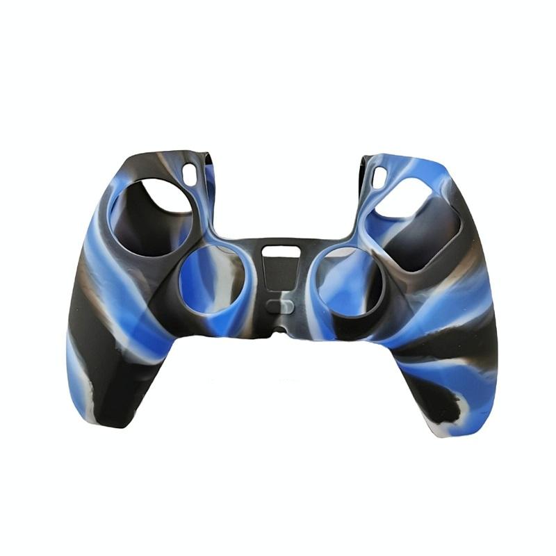 2-pack Non-slip Silicone Handle Covers for Ps5 Controllers - Black Blue