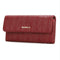 Large Capacity Magnetic Clutch Wallet for Women - Maroon Red
