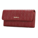 Large Capacity Magnetic Clutch Wallet for Women - Maroon Red