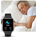 1.7 Inch Hd Square Screen Tpu Strap Smart Watch Supports Body Temperature Monitoring / Blood Oxygen Monitoring - Blue
