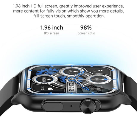 1.96 Inch Ips Screen Smart Watch Supports Bluetooth Calls / Blood Oxygen Monitoring - Silver