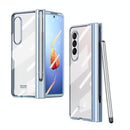 For Samsung Galaxy Z Fold4 5G Case With Pen Slot - Electroplated Full Body - Silver