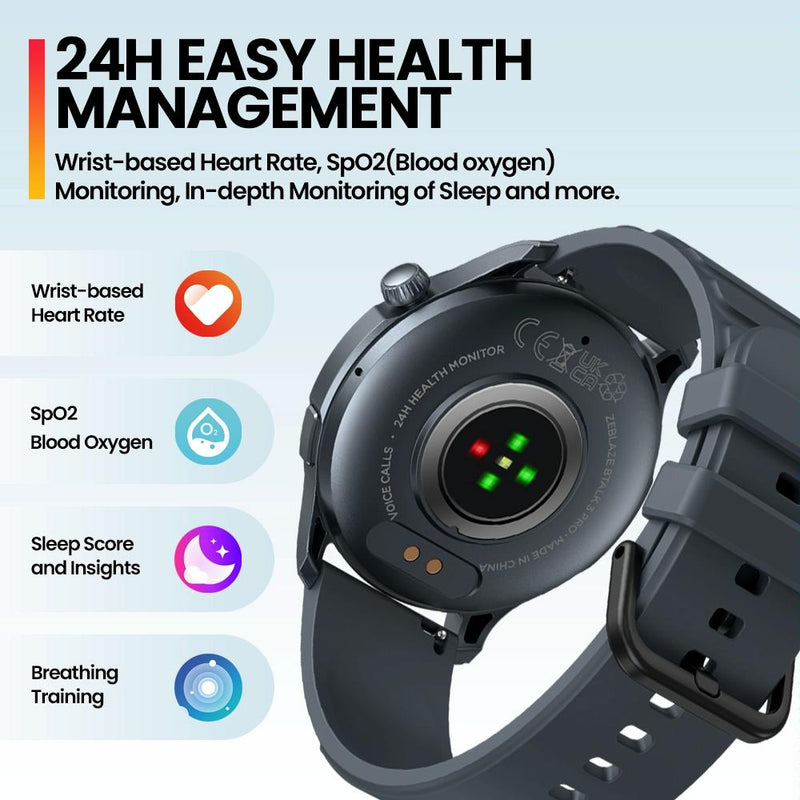1.43 Inch Bt5.2 Fitness Smart Watch With Health Monitor - Blue