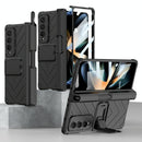 For Samsung Galaxy Z Fold4 5G Magnetic Armor Case With Push Pen - Black