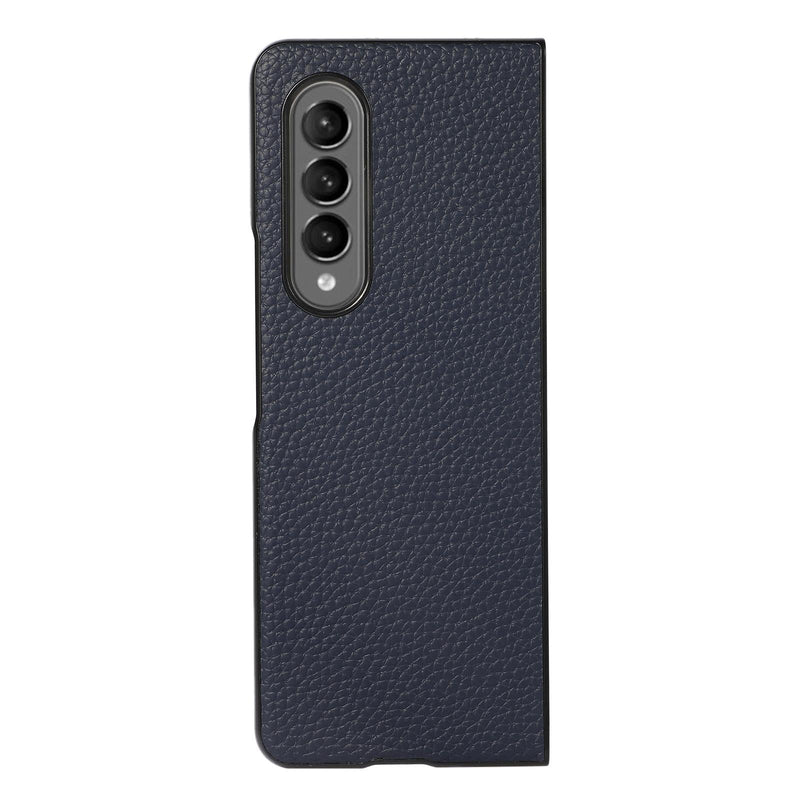 For Samsung Galaxy Z Fold4 5G Litchi Texture Case - Two Tone - Blue