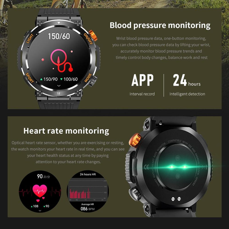 1.46 Inch Round Screen Bluetooth Smart Watch Support Health Monitoring & 100+ Sports Modes - Yellow