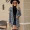 Autumn And Winter Long Sweater Collision Colour Knitted Cardigan Trench Coat - Dark Grey - S