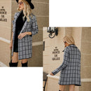 Autumn And Winter Long Sweater Collision Colour Knitted Cardigan Trench Coat - Dark Grey - S