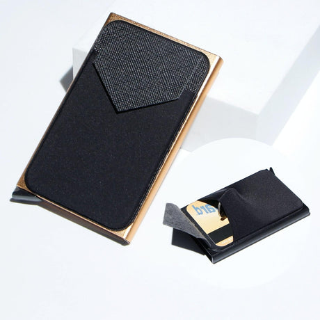 Compact Metal Card Holder with Rfid Protection - Silver