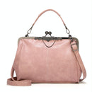 Adjustable Leather Crossbody Bag With Vintage Buckle