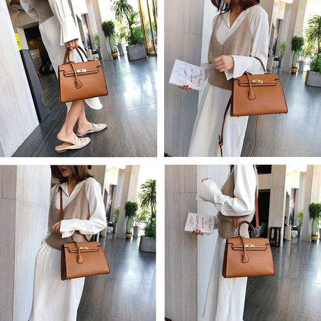 Stylish Winter Crossbody Bag For Women - Single Shoulder Kelly Design - Brown