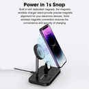 3 In 1 Magnetic Wireless Charger For Iphone & Airpods - Black