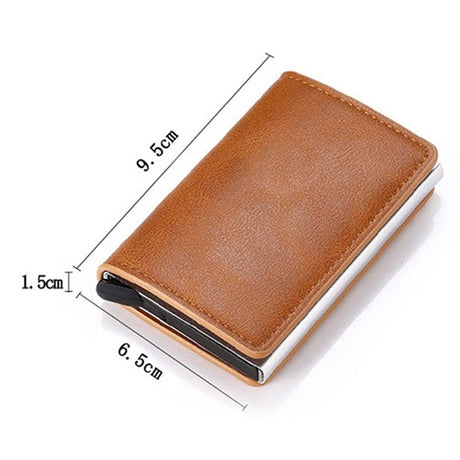 Automatic Rfid Blocking Card Holder with Coin Pocket - Black