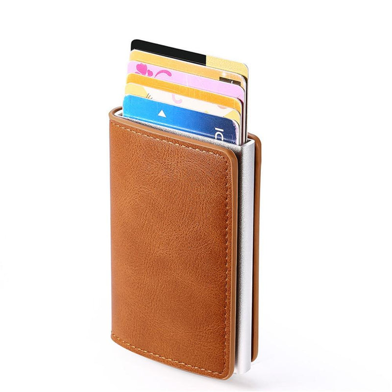 Automatic Rfid Blocking Card Holder with Coin Pocket - Black