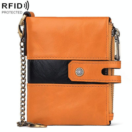 Retro Mens Coin Purse with Rfid Protection - Brown