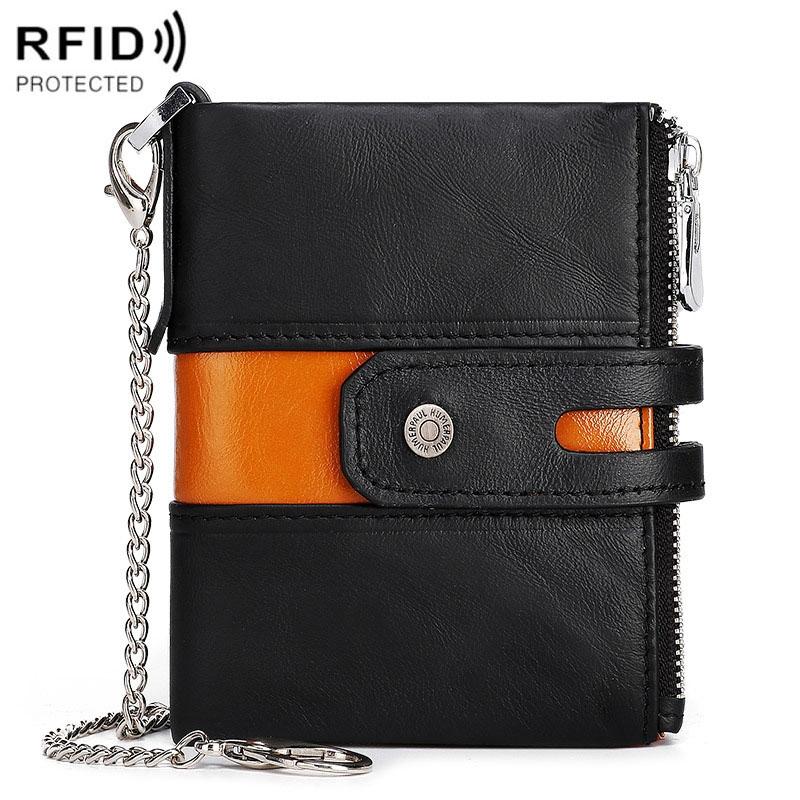 Retro Mens Coin Purse with Rfid Protection - Brown