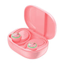 Wireless Bluetooth Earphones with Charging Bin and Digital Display - Pink