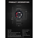 Men 360 Degree Hollow Dial Mesh Strap Quartz Watch - Spinning Design - Blue