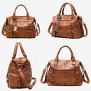 Soft Faced Casual Handbag - Large Diagonal Shoulder Bag - Brown