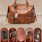 Soft Faced Casual Handbag - Large Diagonal Shoulder Bag - Brown
