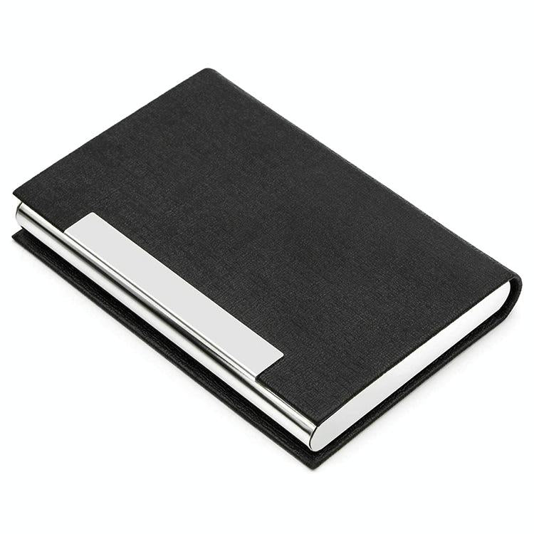 Stainless Steel Card Holder Sleek Business Accessory - Black