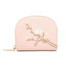 Large Capacity Semicircular Embroidery Id Card Holder - Coffee