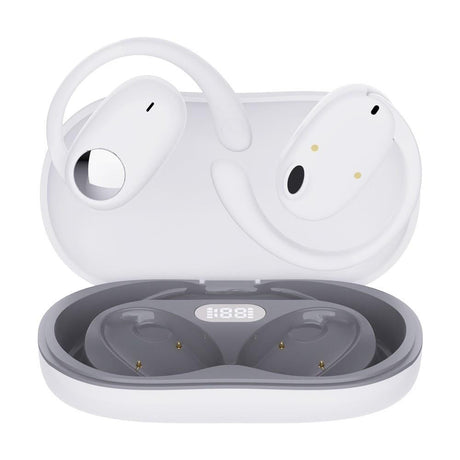 Wireless Dual-mic Bluetooth Earphones with Noise Reduction and Led Display - Skin-Colour