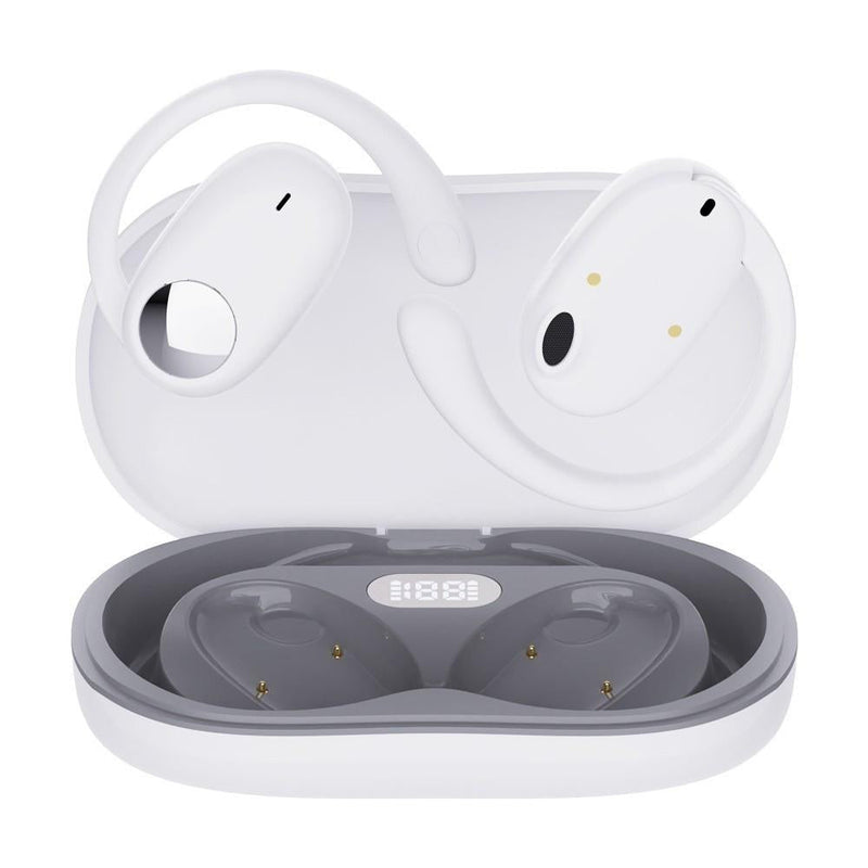 Wireless Dual-mic Bluetooth Earphones with Noise Reduction and Led Display - Skin-Colour