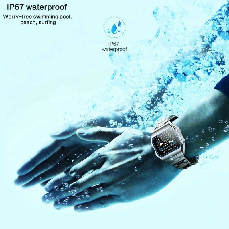 Leather Band Smartwatch With Waterproof Colour Screen - Grey