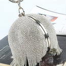 Crystal Tassel Clutch For Weddings And Parties - Silver Crystal Bag