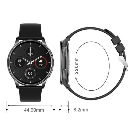 1.32 Inch Health Monitoring Smart Watch With Password Lock - Silver Gray