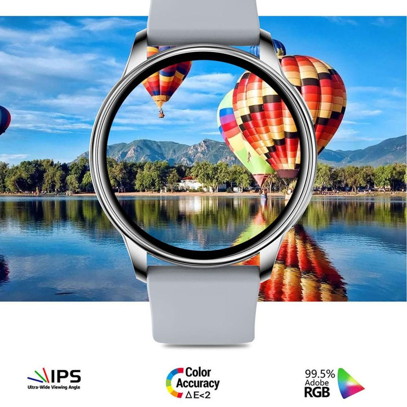 1.32 Inch Health Monitoring Smart Watch With Password Lock - Silver Gray