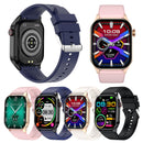 Waterproof Smart Watch With Bluetooth And Blood Oxygen Monitoring - Ip68 - Blue
