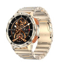 1.43 Inch Amoled Round Screen Steel Strap Smart Watch - Black